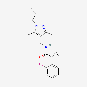 N-[(3,5-dimethyl-1-propyl-1H-pyrazol-4-yl)methyl]-1-(2-fluorophenyl)cyclopropanecarboxamide