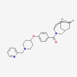 (1R*,3S*,6R*,8S*)-4-(4-{[1-(2-pyridinylmethyl)-4-piperidinyl]oxy}benzoyl)-4-azatricyclo[4.3.1.1~3,8~]undecane