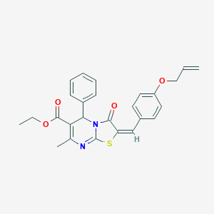 ethyl (2E)-2-[4-(allyloxy)benzylidene]-7-methyl-3-oxo-5-phenyl-2,3-dihydro-5H-[1,3]thiazolo[3,2-a]pyrimidine-6-carboxylate