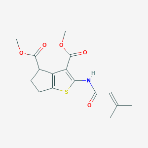 dimethyl 2-[(3-methyl-2-butenoyl)amino]-5,6-dihydro-4H-cyclopenta[b]thiophene-3,4-dicarboxylate