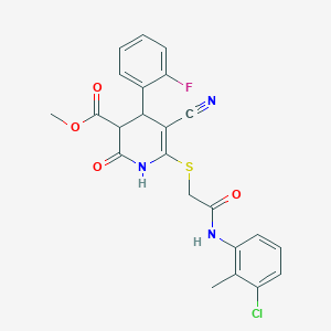 methyl 6-({2-[(3-chloro-2-methylphenyl)amino]-2-oxoethyl}thio)-5-cyano-4-(2-fluorophenyl)-2-oxo-1,2,3,4-tetrahydro-3-pyridinecarboxylate