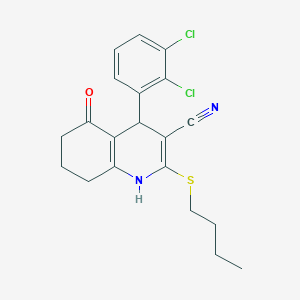 2-(butylthio)-4-(2,3-dichlorophenyl)-5-oxo-1,4,5,6,7,8-hexahydro-3-quinolinecarbonitrile