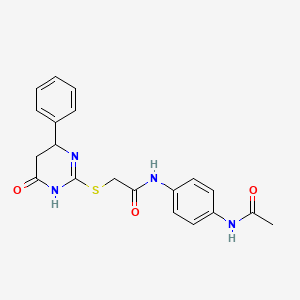 molecular formula C20H20N4O3S B4064067 N-[4-(acetylamino)phenyl]-2-[(6-oxo-4-phenyl-1,4,5,6-tetrahydro-2-pyrimidinyl)thio]acetamide 