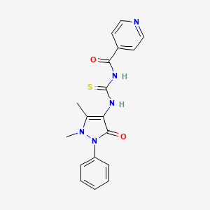 molecular formula C18H17N5O2S B4064077 N-{[(1,5-二甲基-3-氧代-2-苯基-2,3-二氢-1H-吡唑-4-基)氨基]碳硫酰基}异烟酰胺 