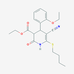 molecular formula C21H26N2O4S B4064091 ethyl 6-(butylthio)-5-cyano-4-(2-ethoxyphenyl)-2-oxo-1,2,3,4-tetrahydro-3-pyridinecarboxylate 