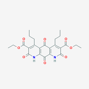 molecular formula C24H26N2O8 B040641 Diethyl 2,5,8,10-tetraoxo-4,6-dipropyl-1,9-dihydropyrido[3,2-g]quinoline-3,7-dicarboxylate CAS No. 119623-91-5