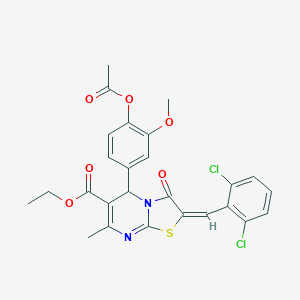 ethyl 5-[4-(acetyloxy)-3-methoxyphenyl]-2-(2,6-dichlorobenzylidene)-7-methyl-3-oxo-2,3-dihydro-5H-[1,3]thiazolo[3,2-a]pyrimidine-6-carboxylate