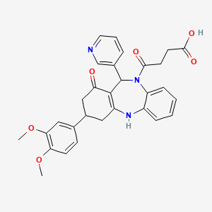 4-[3-(3,4-dimethoxyphenyl)-1-oxo-11-(3-pyridinyl)-1,2,3,4,5,11-hexahydro-10H-dibenzo[b,e][1,4]diazepin-10-yl]-4-oxobutanoic acid