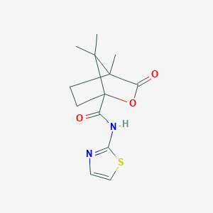 molecular formula C13H16N2O3S B4064139 4,7,7-trimethyl-3-oxo-N-1,3-thiazol-2-yl-2-oxabicyclo[2.2.1]heptane-1-carboxamide 