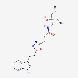 molecular formula C23H28N4O3 B4064141 N-(2-allyl-2-hydroxy-4-penten-1-yl)-3-{5-[2-(1H-indol-3-yl)ethyl]-1,3,4-oxadiazol-2-yl}propanamide 