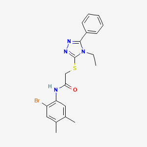 molecular formula C20H21BrN4OS B4064147 N-(2-bromo-4,5-dimethylphenyl)-2-[(4-ethyl-5-phenyl-4H-1,2,4-triazol-3-yl)thio]acetamide 