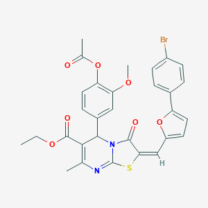 ethyl (2E)-5-[4-(acetyloxy)-3-methoxyphenyl]-2-{[5-(4-bromophenyl)-2-furyl]methylene}-7-methyl-3-oxo-2,3-dihydro-5H-[1,3]thiazolo[3,2-a]pyrimidine-6-carboxylate