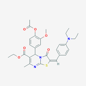 ethyl (2E)-5-[4-(acetyloxy)-3-methoxyphenyl]-2-[4-(diethylamino)benzylidene]-7-methyl-3-oxo-2,3-dihydro-5H-[1,3]thiazolo[3,2-a]pyrimidine-6-carboxylate