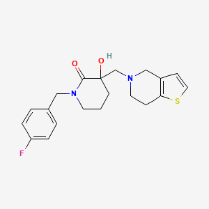 molecular formula C20H23FN2O2S B4064182 3-(6,7-dihydrothieno[3,2-c]pyridin-5(4H)-ylmethyl)-1-(4-fluorobenzyl)-3-hydroxy-2-piperidinone 