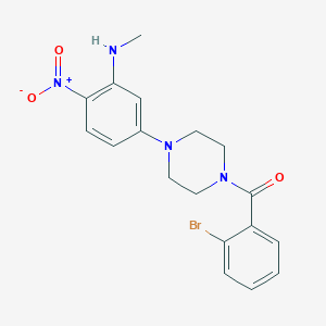 molecular formula C18H19BrN4O3 B4064196 5-[4-(2-bromobenzoyl)-1-piperazinyl]-N-methyl-2-nitroaniline 