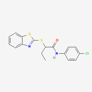 molecular formula C17H15ClN2OS2 B4064204 2-(1,3-苯并噻唑-2-基硫代)-N-(4-氯苯基)丁酰胺 