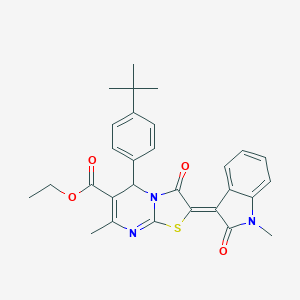 ethyl (2Z)-5-(4-tert-butylphenyl)-7-methyl-2-(1-methyl-2-oxoindol-3-ylidene)-3-oxo-5H-[1,3]thiazolo[3,2-a]pyrimidine-6-carboxylate