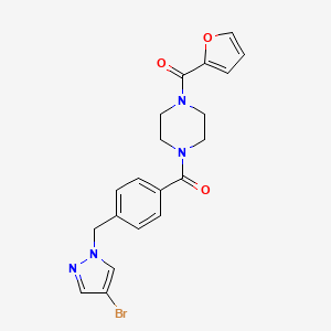 1-{4-[(4-bromo-1H-pyrazol-1-yl)methyl]benzoyl}-4-(2-furoyl)piperazine