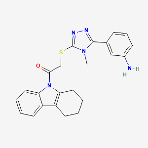 3-(4-methyl-5-{[2-oxo-2-(1,2,3,4-tetrahydro-9H-carbazol-9-yl)ethyl]thio}-4H-1,2,4-triazol-3-yl)aniline