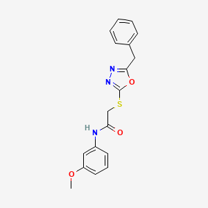 2-[(5-benzyl-1,3,4-oxadiazol-2-yl)thio]-N-(3-methoxyphenyl)acetamide