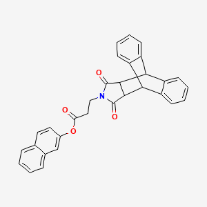 molecular formula C31H23NO4 B4064225 2-naphthyl 3-(16,18-dioxo-17-azapentacyclo[6.6.5.0~2,7~.0~9,14~.0~15,19~]nonadeca-2,4,6,9,11,13-hexaen-17-yl)propanoate 