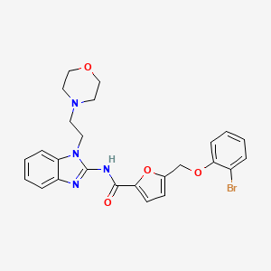 molecular formula C25H25BrN4O4 B4064232 5-[(2-溴苯氧基)甲基]-N-{1-[2-(4-吗啉基)乙基]-1H-苯并咪唑-2-基}-2-呋喃酰胺 