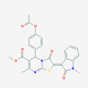 molecular formula C26H21N3O6S B406426 methyl (2Z)-5-(4-acetyloxyphenyl)-7-methyl-2-(1-methyl-2-oxoindol-3-ylidene)-3-oxo-5H-[1,3]thiazolo[3,2-a]pyrimidine-6-carboxylate CAS No. 324567-99-9