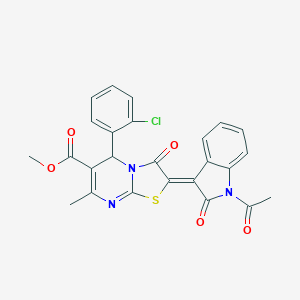 methyl (2Z)-2-(1-acetyl-2-oxoindol-3-ylidene)-5-(2-chlorophenyl)-7-methyl-3-oxo-5H-[1,3]thiazolo[3,2-a]pyrimidine-6-carboxylate