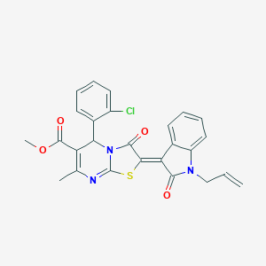 Methyl (2Z)-2-(1-allyl-2-oxo-1,2-dihydro-3H-indol-3-ylidene)-5-(2-chlorophenyl)-7-methyl-3-oxo-2,3-dihydro-5H-[1,3]thiazolo[3,2-A]pyrimidine-6-carboxylate
