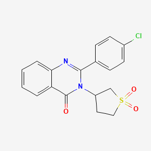 molecular formula C18H15ClN2O3S B4064325 2-(4-氯苯基)-3-(1,1-二氧化四氢-3-噻吩基)-4(3H)-喹唑啉酮 