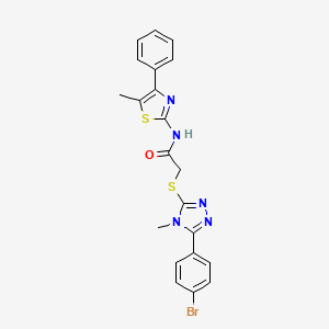 molecular formula C21H18BrN5OS2 B4064358 2-{[5-(4-溴苯基)-4-甲基-4H-1,2,4-三唑-3-基]硫代}-N-(5-甲基-4-苯基-1,3-噻唑-2-基)乙酰胺 