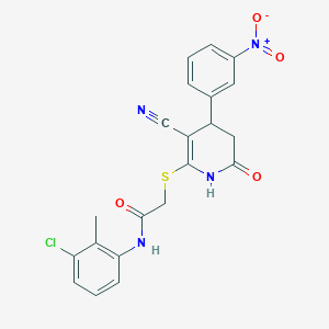 molecular formula C21H17ClN4O4S B4064361 N-(3-chloro-2-methylphenyl)-2-{[3-cyano-4-(3-nitrophenyl)-6-oxo-1,4,5,6-tetrahydro-2-pyridinyl]thio}acetamide 