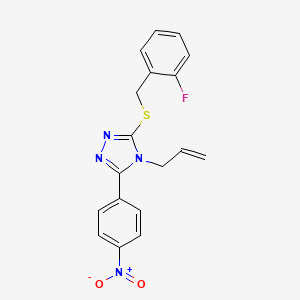 molecular formula C18H15FN4O2S B4064363 4-allyl-3-[(2-fluorobenzyl)thio]-5-(4-nitrophenyl)-4H-1,2,4-triazole 