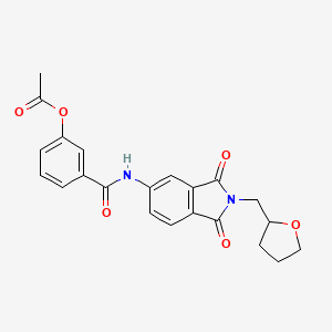 molecular formula C22H20N2O6 B4064376 3-({[1,3-二氧代-2-(四氢-2-呋喃基甲基)-2,3-二氢-1H-异吲哚-5-基]氨基}羰基)苯基乙酸酯 