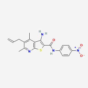 molecular formula C19H18N4O3S B4064380 5-烯丙基-3-氨基-4,6-二甲基-N-(4-硝基苯基)噻吩并[2,3-b]吡啶-2-甲酰胺 