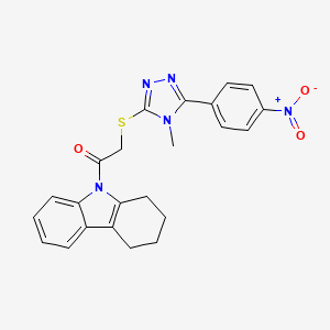 molecular formula C23H21N5O3S B4064385 9-({[4-methyl-5-(4-nitrophenyl)-4H-1,2,4-triazol-3-yl]thio}acetyl)-2,3,4,9-tetrahydro-1H-carbazole 