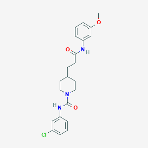molecular formula C22H26ClN3O3 B4064393 N-(3-chlorophenyl)-4-{3-[(3-methoxyphenyl)amino]-3-oxopropyl}-1-piperidinecarboxamide 