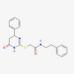 2-[(6-oxo-4-phenyl-1,4,5,6-tetrahydro-2-pyrimidinyl)thio]-N-(2-phenylethyl)acetamide