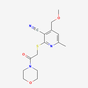 molecular formula C15H19N3O3S B4064420 4-(methoxymethyl)-6-methyl-2-{[2-(4-morpholinyl)-2-oxoethyl]thio}nicotinonitrile 