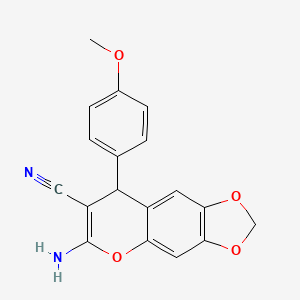 molecular formula C18H14N2O4 B4064426 6-amino-8-(4-methoxyphenyl)-8H-[1,3]dioxolo[4,5-g]chromene-7-carbonitrile 