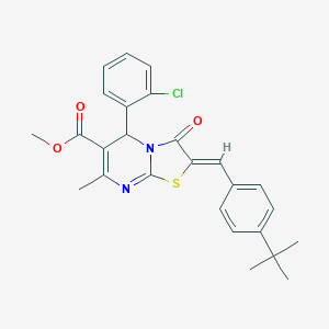 methyl 2-(4-tert-butylbenzylidene)-5-(2-chlorophenyl)-7-methyl-3-oxo-2,3-dihydro-5H-[1,3]thiazolo[3,2-a]pyrimidine-6-carboxylate