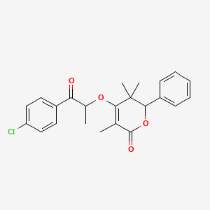 4-[2-(4-chlorophenyl)-1-methyl-2-oxoethoxy]-3,5,5-trimethyl-6-phenyl-5,6-dihydro-2H-pyran-2-one