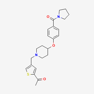 molecular formula C23H28N2O3S B4064458 1-[4-({4-[4-(1-吡咯烷基羰基)苯氧基]-1-哌啶基}甲基)-2-噻吩基]乙酮 