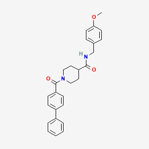 molecular formula C27H28N2O3 B4064464 1-(4-biphenylylcarbonyl)-N-(4-methoxybenzyl)-4-piperidinecarboxamide 
