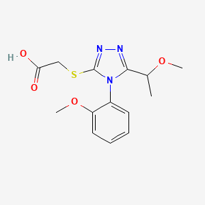 {[5-(1-methoxyethyl)-4-(2-methoxyphenyl)-4H-1,2,4-triazol-3-yl]thio}acetic acid