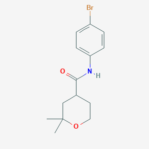 molecular formula C14H18BrNO2 B4064489 N-(4-bromophenyl)-2,2-dimethyltetrahydro-2H-pyran-4-carboxamide 