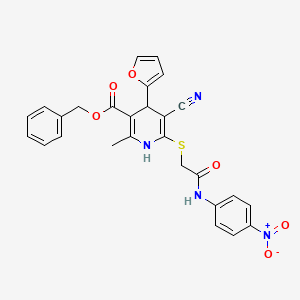 molecular formula C27H22N4O6S B4064504 benzyl 5-cyano-4-(2-furyl)-2-methyl-6-({2-[(4-nitrophenyl)amino]-2-oxoethyl}thio)-1,4-dihydro-3-pyridinecarboxylate 