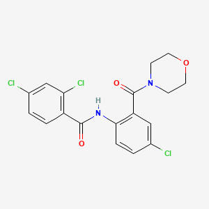 molecular formula C18H15Cl3N2O3 B4064509 2,4-dichloro-N-[4-chloro-2-(4-morpholinylcarbonyl)phenyl]benzamide 