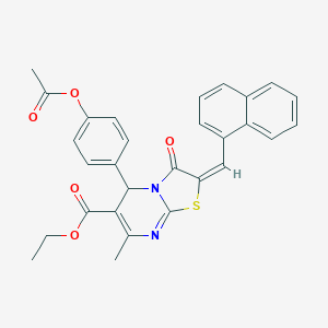 ethyl 5-[4-(acetyloxy)phenyl]-7-methyl-2-(1-naphthylmethylene)-3-oxo-2,3-dihydro-5H-[1,3]thiazolo[3,2-a]pyrimidine-6-carboxylate