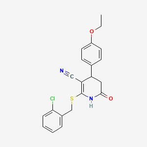 molecular formula C21H19ClN2O2S B4064533 2-[(2-氯苄基)硫]-4-(4-乙氧基苯基)-6-氧代-1,4,5,6-四氢-3-吡啶甲腈 